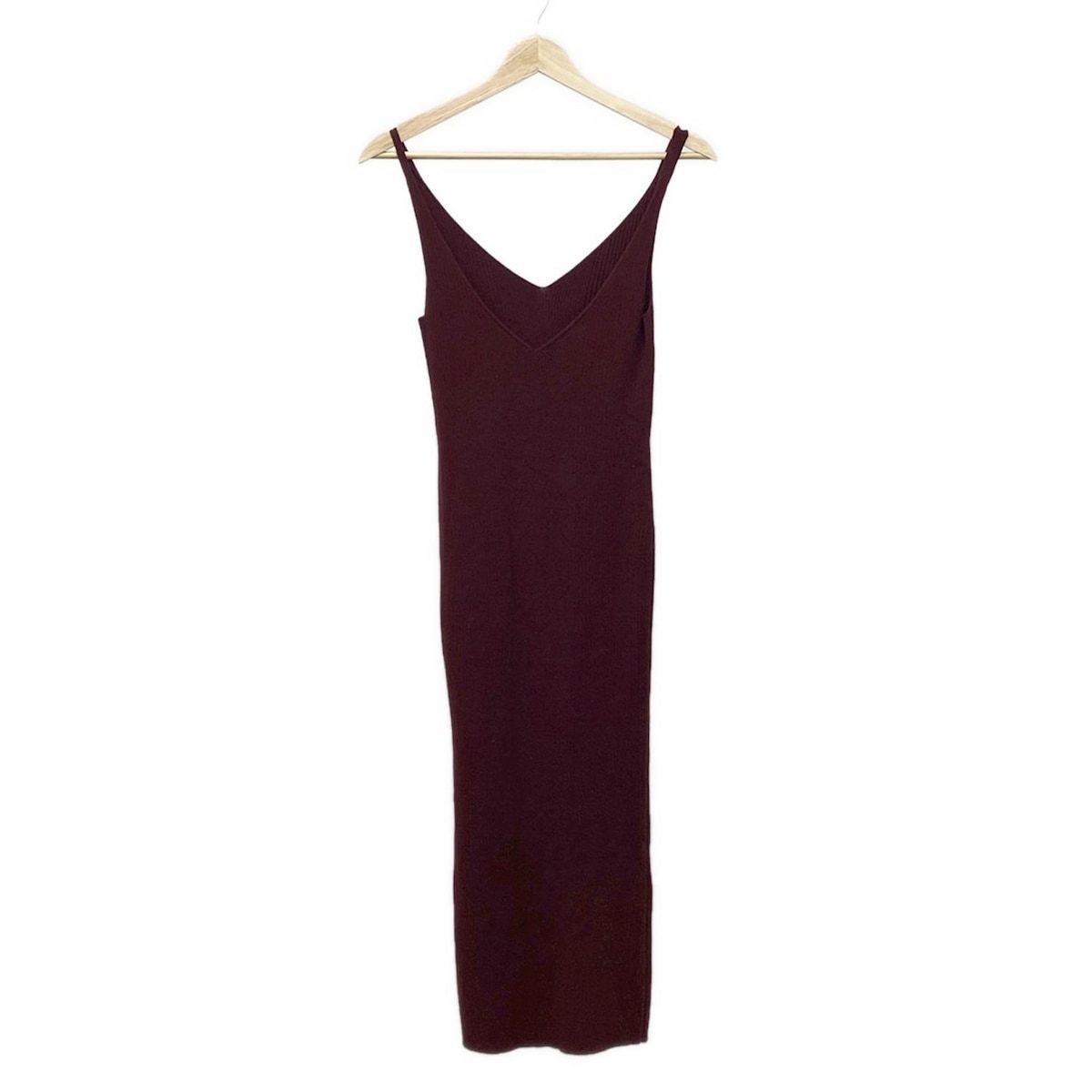 estella K エステラケー ワンピース サイズF レディース ボルドー ノースリーブ ロング ニット