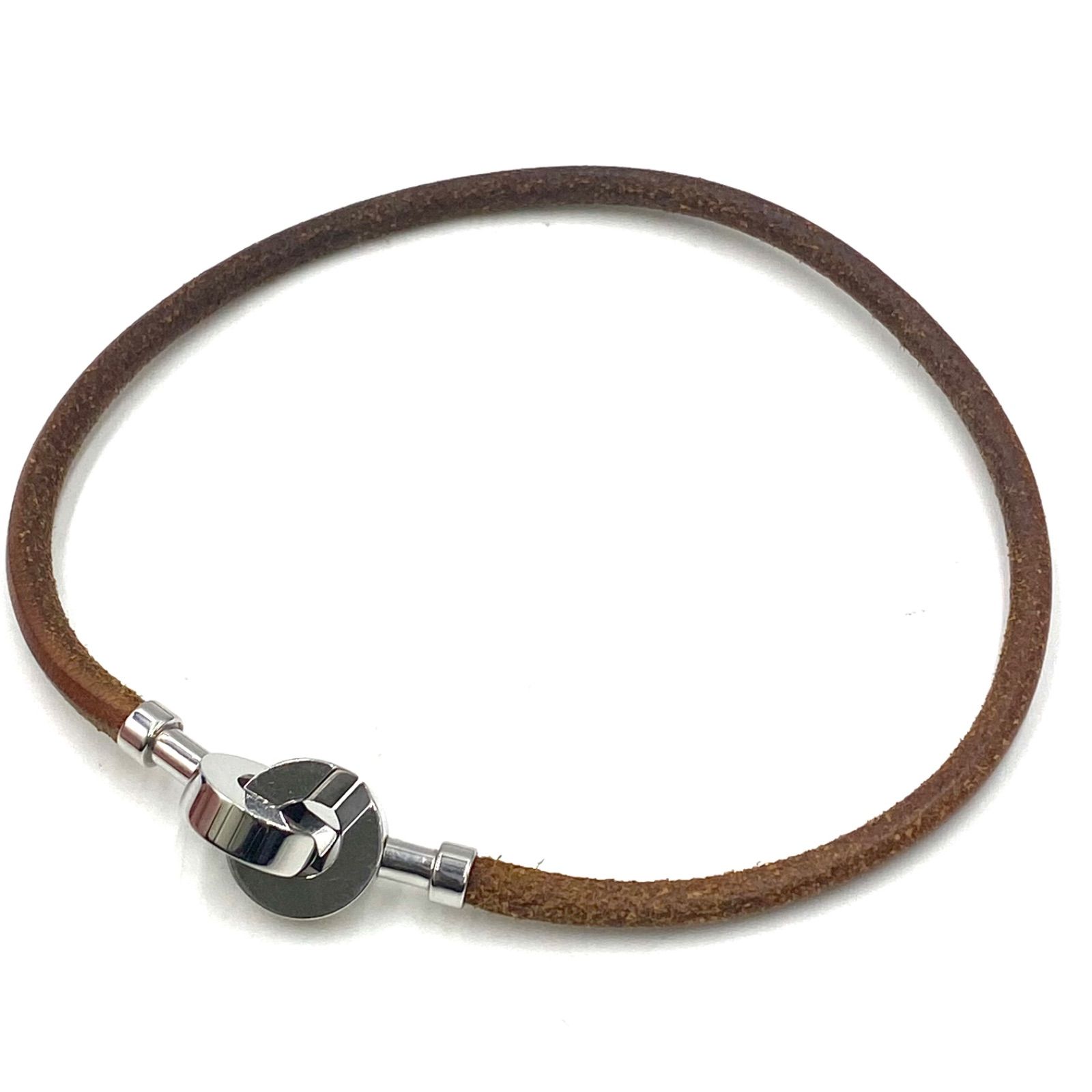 HERMES レザー シルバー ランスロットチョーカー