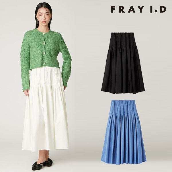 10 OFF フレイアイディー FRAY I D ボトムス 25秋冬 イレギュラータックフ スカート ロング丈 fwfs 261011