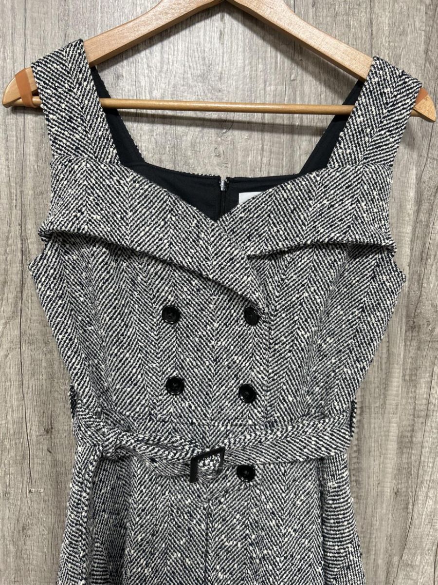 sheller シェリエ トレンチドレス ノースリーブ ワンピース sizeF/白x