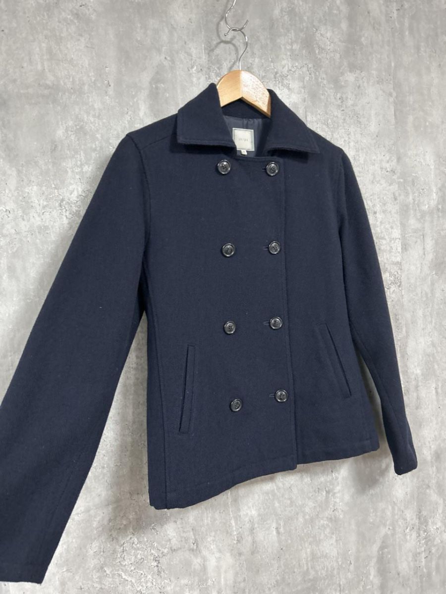 SHIPS シップス ダブルブレスト ピー コート sizeM/紺 ◇□ メンズ