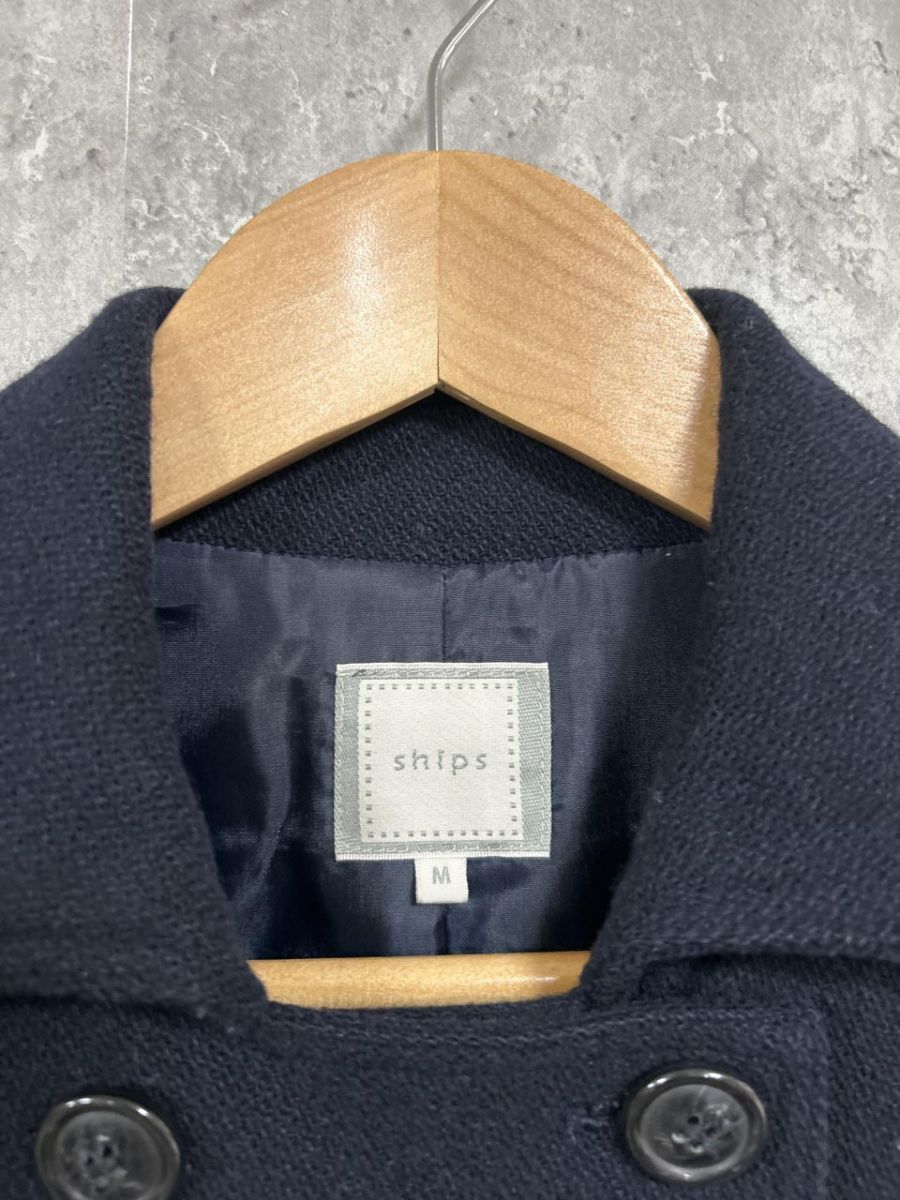 SHIPS ネイビー ダブルブレスト ピーコート SHIPS シップス ダブルブレスト ピー コート sizeM/紺 ◇□ メンズ