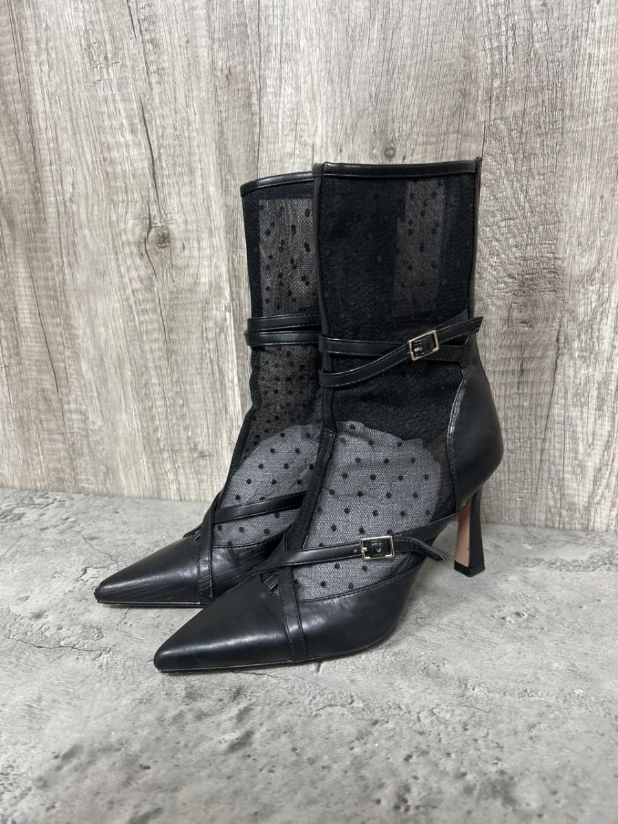 herlipto ハーリップトゥ ドット ダブルベルトアングルブーツ ショート ブーツ size 36 白 ◎レディース