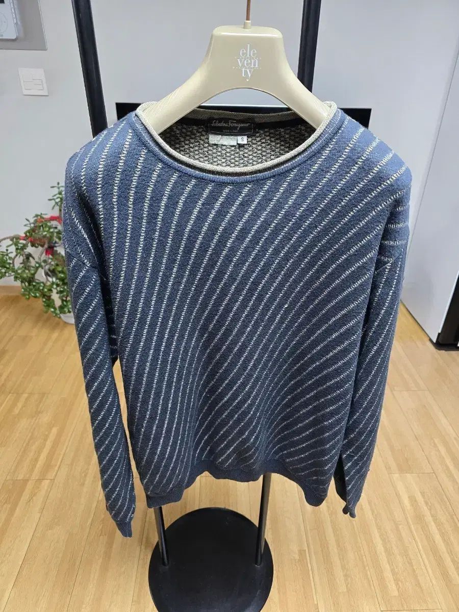 FERRAGAMO フェラガモ ストライプ ウール ニット S