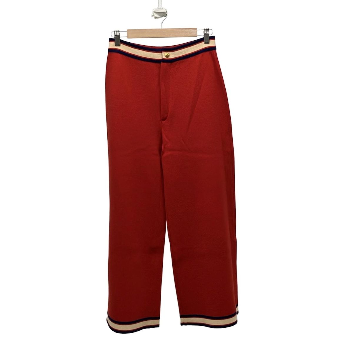 GUCCI グッチ パンツ サイズS レディース 555066 XKACZ レッド ネイビー アイボリー フルレングス ウエストゴム