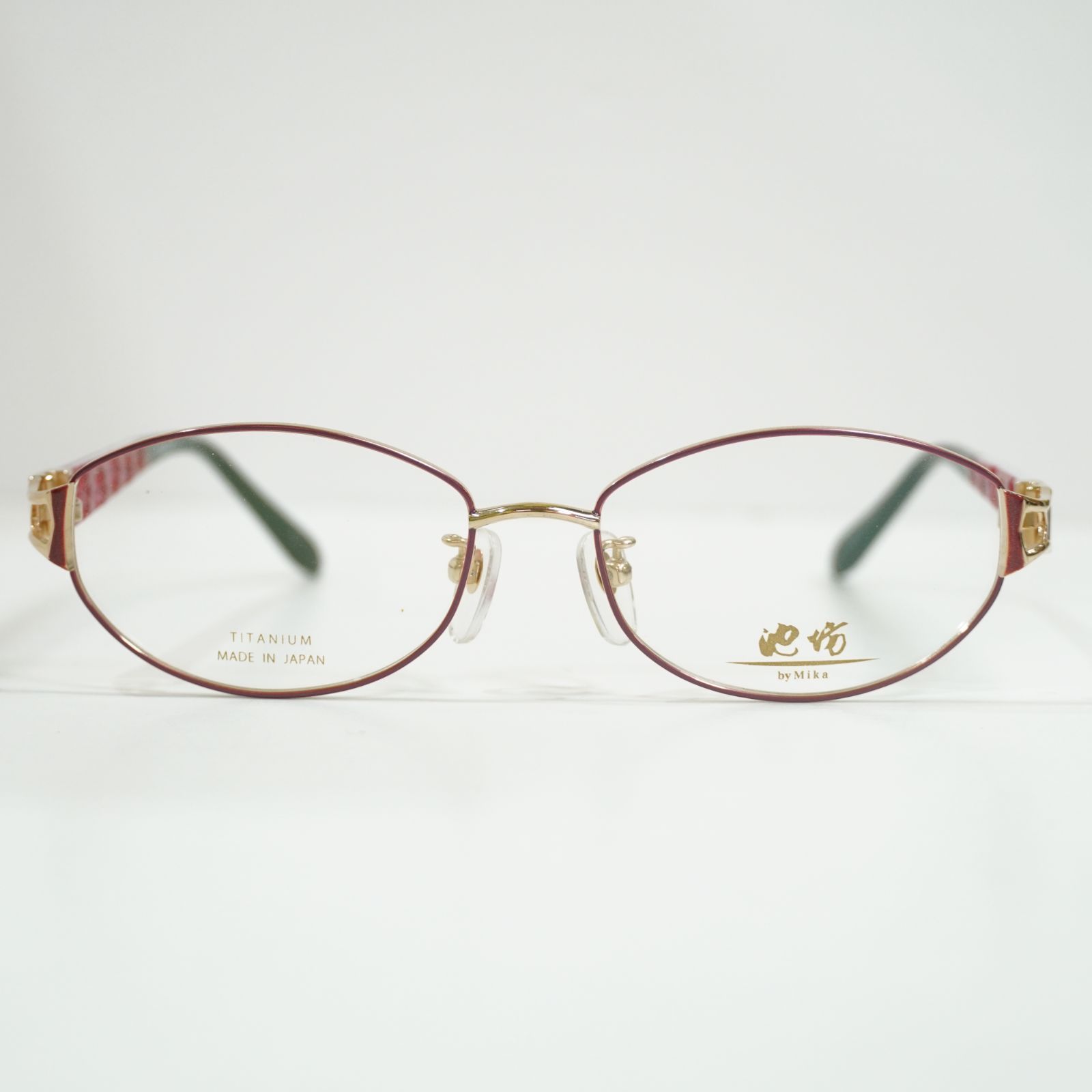 ♥ 池坊 鮮やかなサイドデザイン レディース メガネフレーム 赤色 日本製