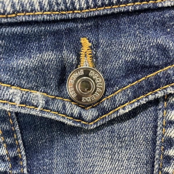 DSQUARED2 ダメージ加工 デニムジャケット Dsquared2 ディースクエアード デニムジャケット コットン ブルー #M