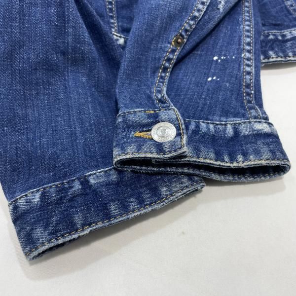 中古】DSQUARED2 ダメージデニムジャケット サイズ48 S74AM0699 ブルー