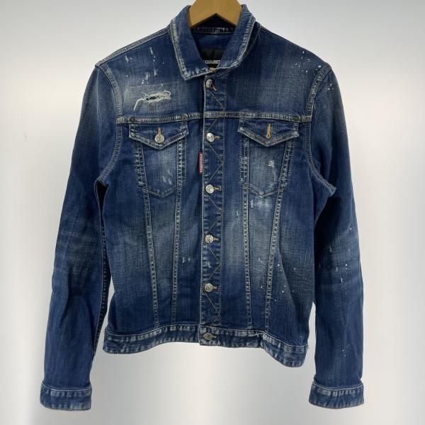 中古】DSQUARED2 ダメージデニムジャケット サイズ48 S74AM0699 ブルー