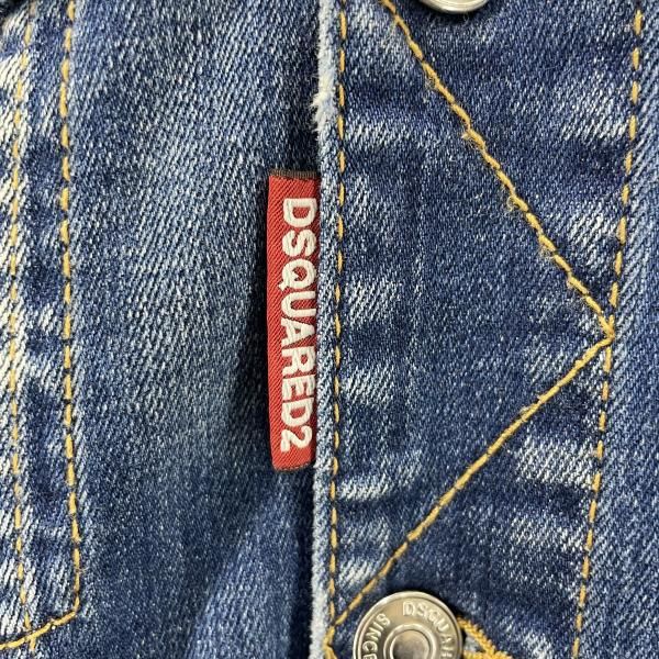 中古】DSQUARED2 ダメージデニムジャケット サイズ48 S74AM0699 ブルー