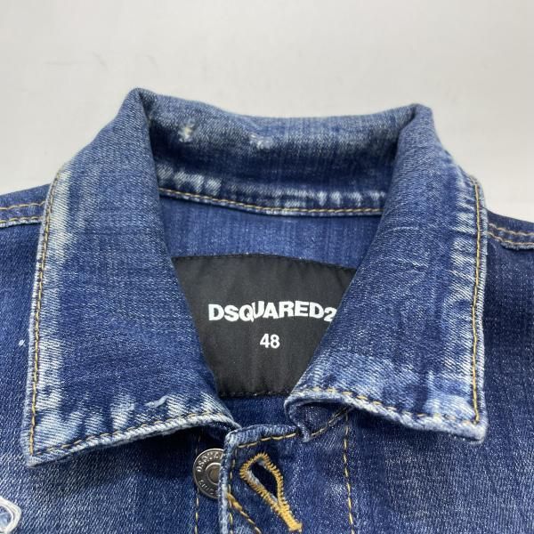 中古】DSQUARED2 ダメージデニムジャケット サイズ48 S74AM0699 ブルー