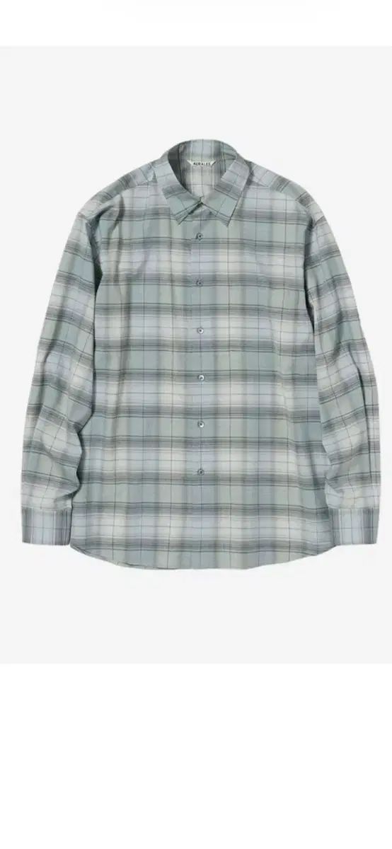 AURALEE 25 ss ウール シャツ チェック柄 グリーン ミント