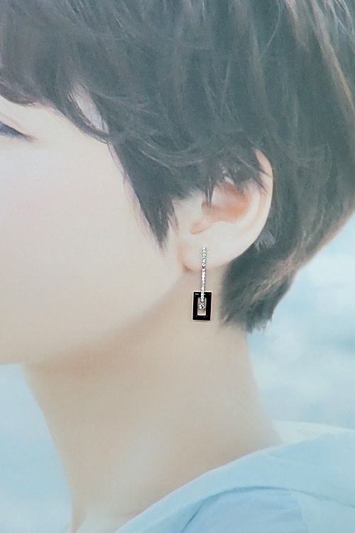 ダイヤモンド ピアス オニキス K18ホワイトゴールド スクエア 四角