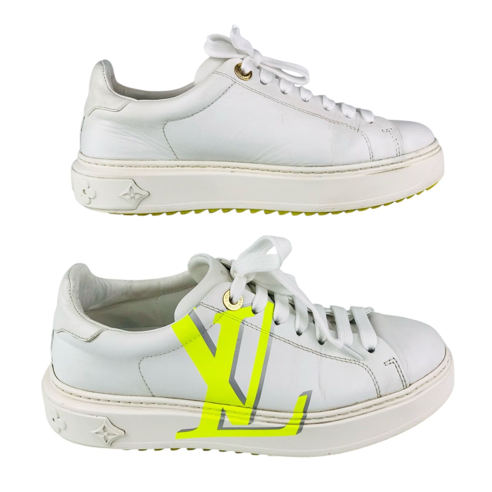美品✨ ルイヴィトン タイムアウトライン ロゴ刺繍 スニーカー 23cm相当 楽天市場】LOUIS VUITTON ルイヴィトン タイムアウトライン 紐 ロゴ 靴