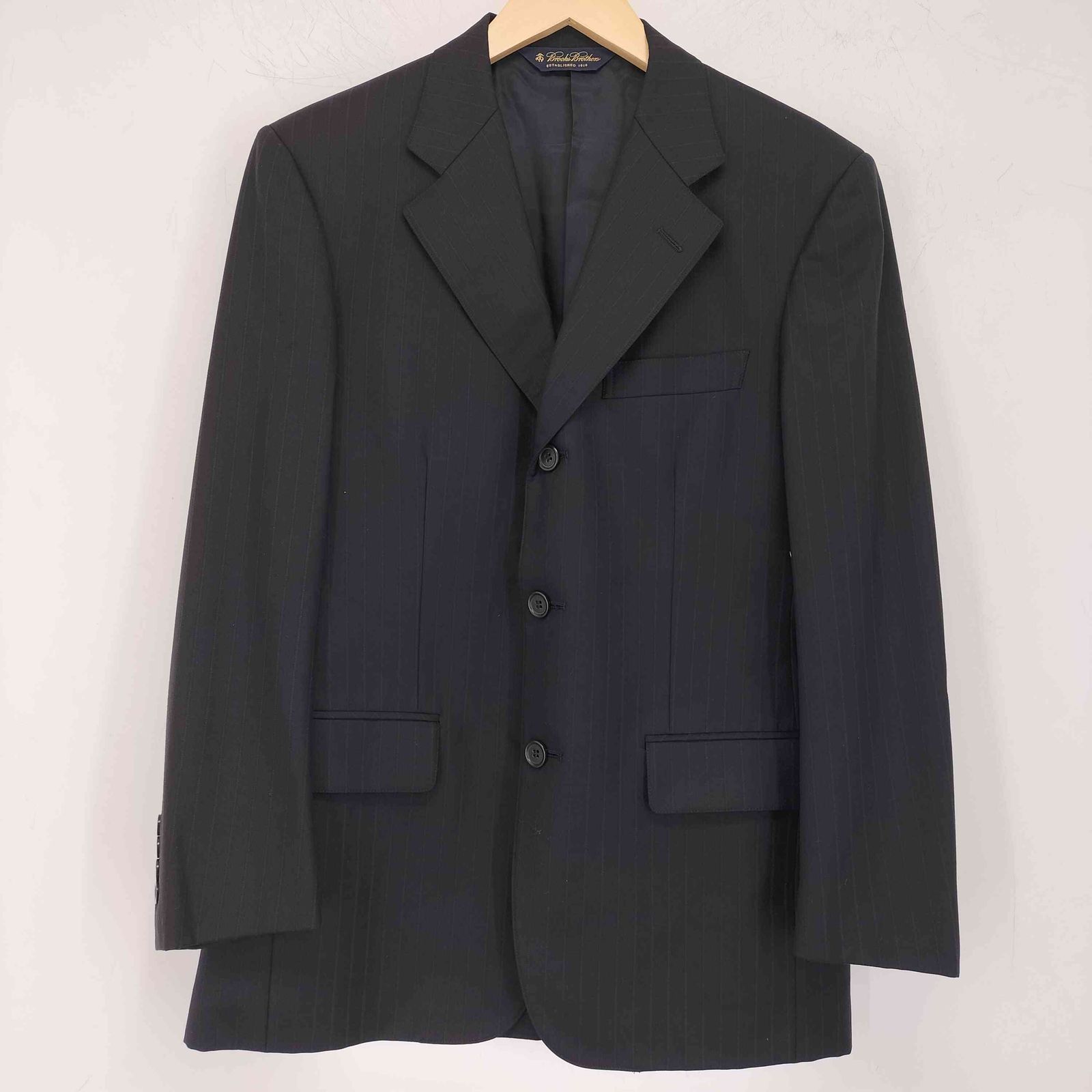 ブルックスブラザーズ BROOKS BROTHERS 3B ウール紺 ストライプ柄