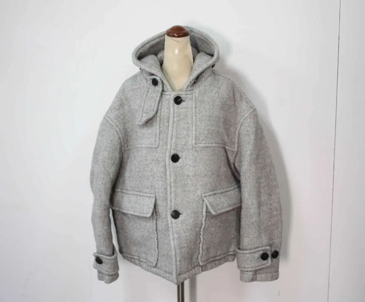 W-3727|エルムード メンズ ショート フード コート 44