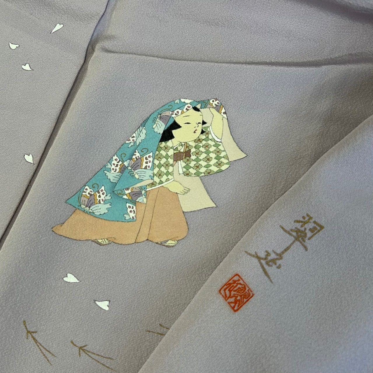 付下げ 作家物 縮緬 上品な染め 紋無し 正絹 着物 MK-2785 - メルカリ