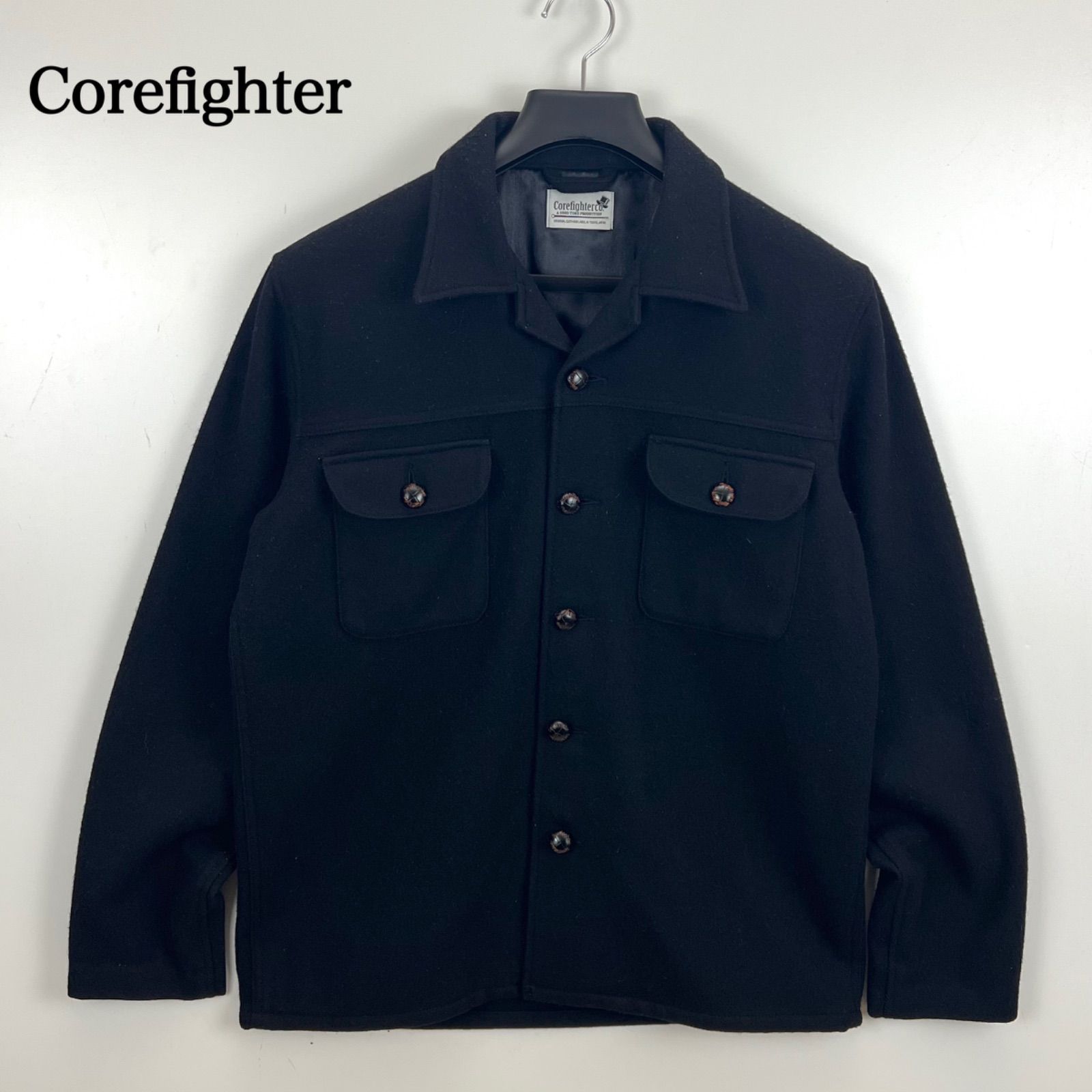 Corefighter 00 s archive WOOL melton OC shirts jacket L コアファイター アーカイブ ウールメルトン 開襟 オープンカラー シャツジャケット ストリート