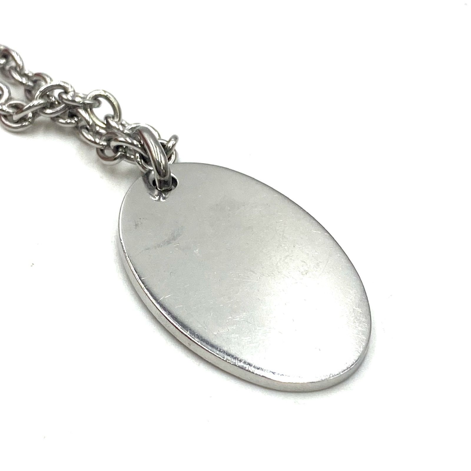  D G DOLCE GABBANA ドルチェアンドガッパーナ ネックレス チョーカー ドッグタグ ロゴプレート シルバー ネックレス アクセサリー