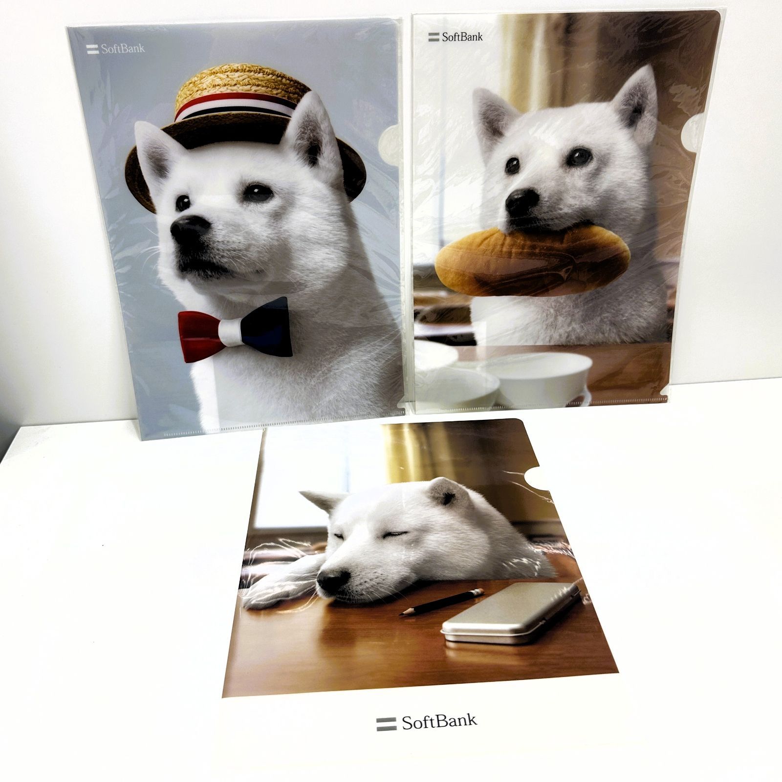 ソフトバンク お父さん犬 A4クリアファイル3枚セット【新品・未使用品