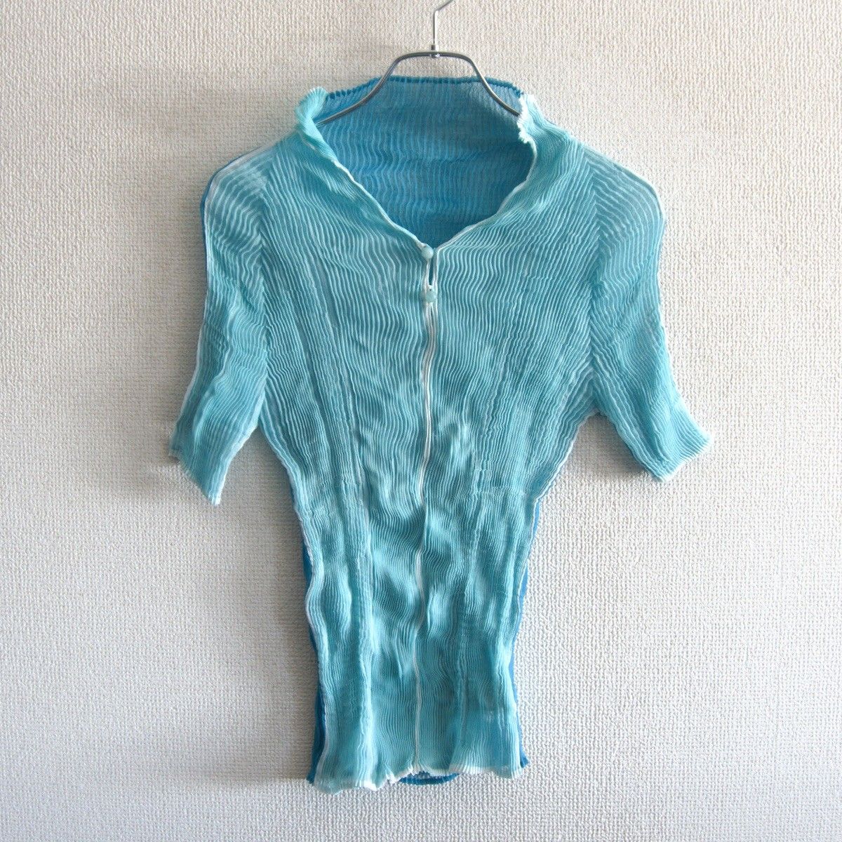 ISSEY MIYAKE しわプリーツ ブラウス 2 グリーン イッセイミヤケ