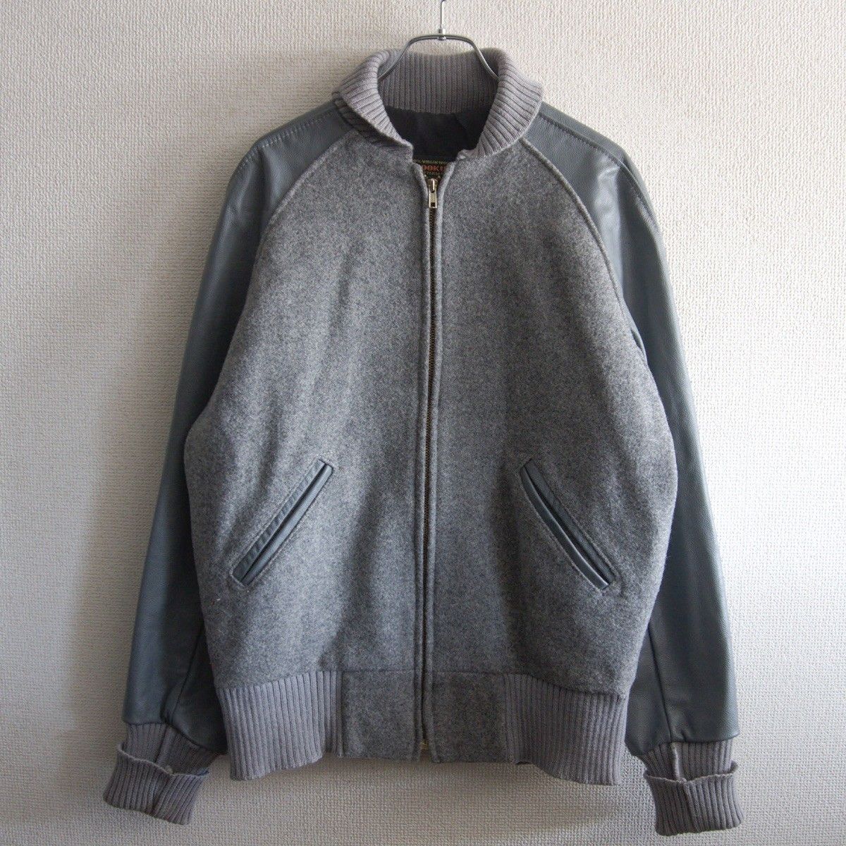 人気】SKOOKUM【メルトン×レザー スタジャン】38 スクーカム グレー