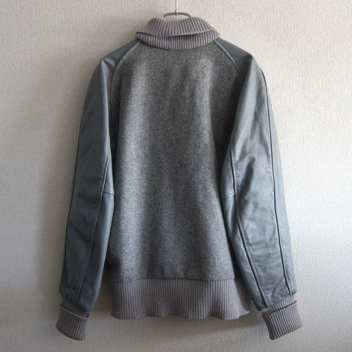 人気】SKOOKUM【メルトン×レザー スタジャン】38 スクーカム グレー