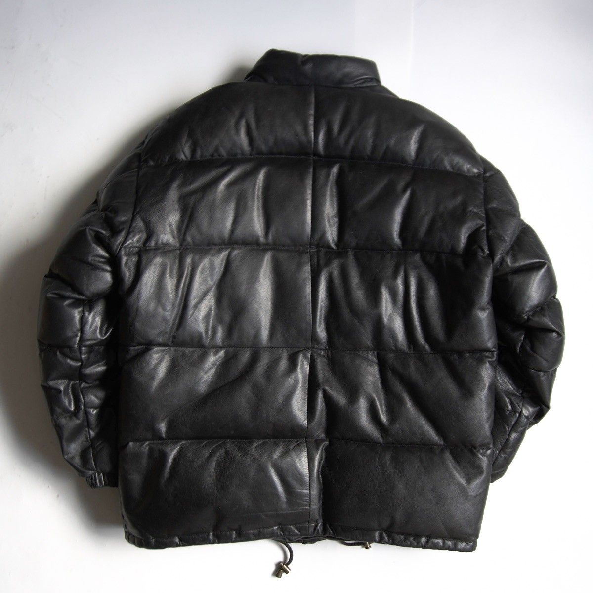 美品】WIND ARMOR【レザー ダウン ジャケット】L ブラック ウインド