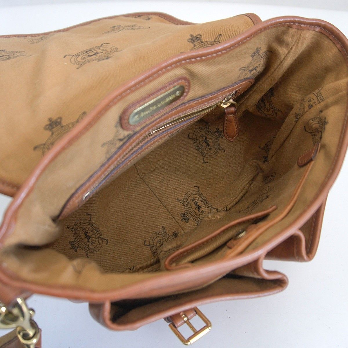美品】RALPH LAUREN【レザー ショルダーバッグ】ブラウン ラルフ