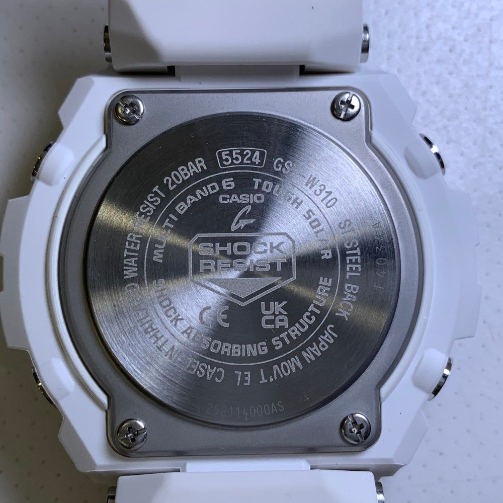 07 w 51193 CASIO G-SHOCK GST-W 310-7 AJF G-STEEL ソーラー充電 電波時計 メンズ腕時計 ホワイト文字盤 ステンレスベゼル 品 腕時計
