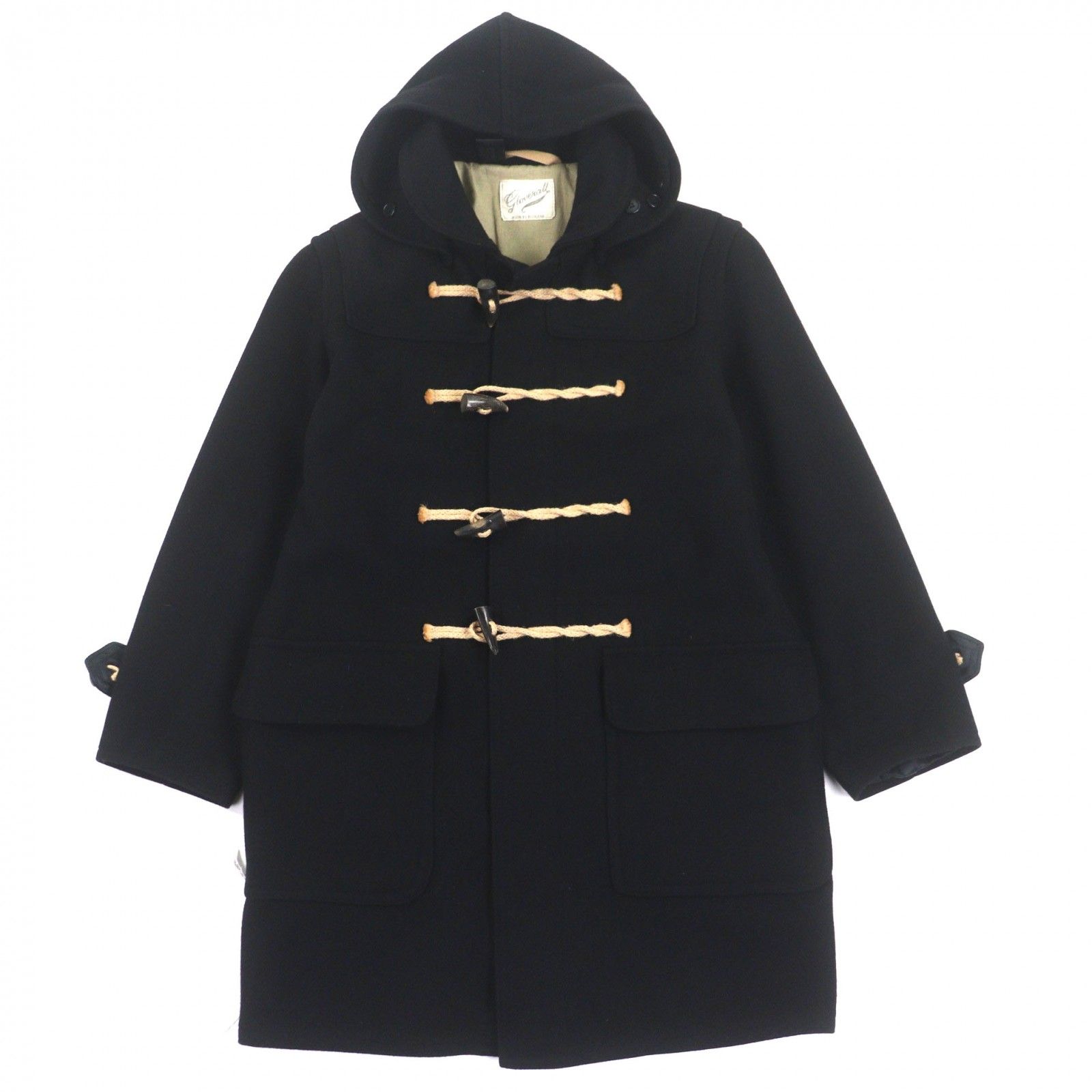 N. GLOVER ALL エヌ ハリウッド グローバーオール ウール80% トグルボタン ダッフルコート ブラック 48 英国製 メンズ