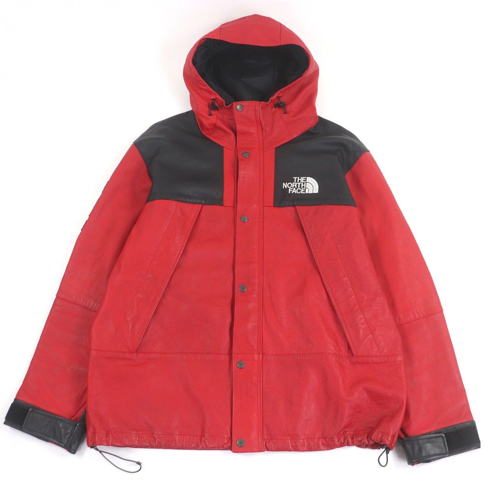 ドンドン見直し □Supreme THE NORTH FACE シュプリーム ザ ノースフェイス Leather Mountain Parka シープスキン レザーマウンテンパーカー レッド XL メンズ