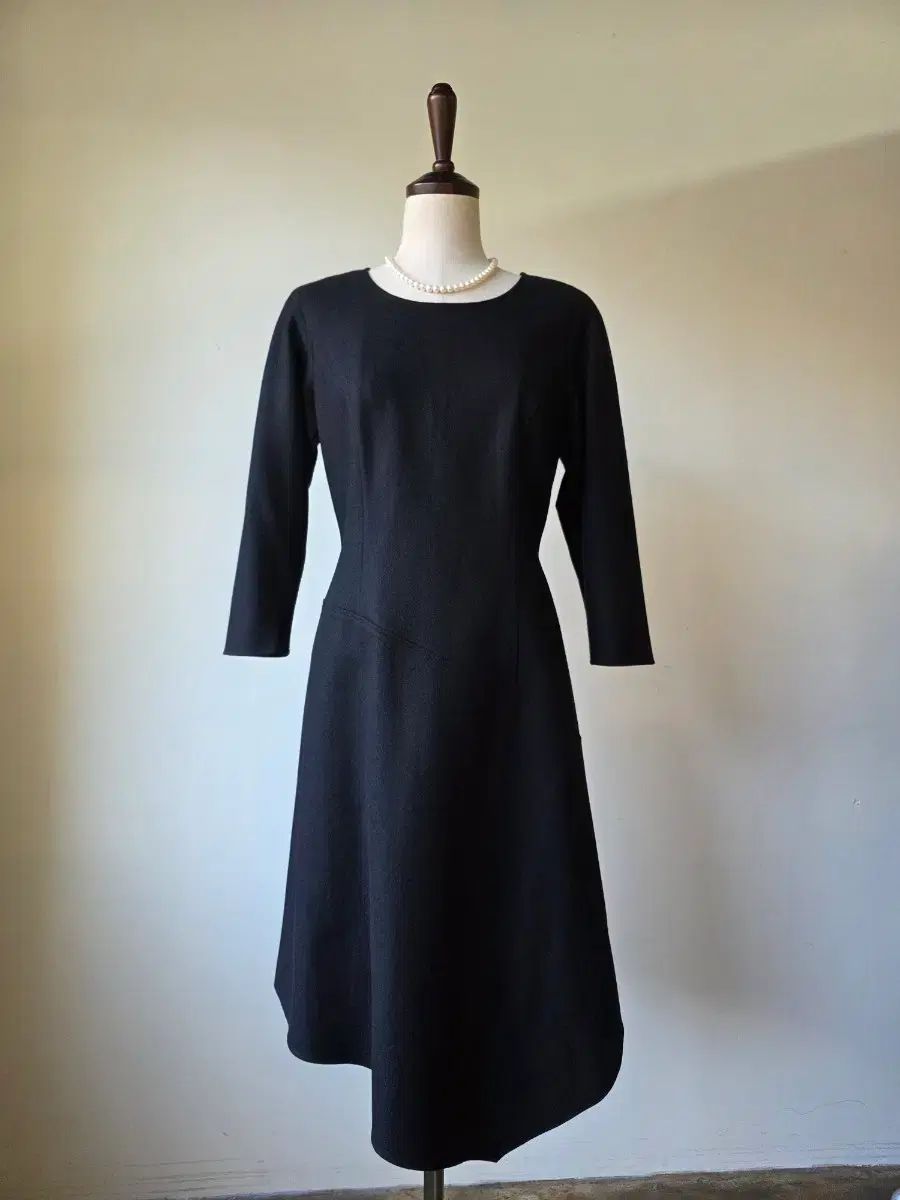 フランス CARVEN カルバン ウール アシンメトリー ONE PIECE 8 9分袖