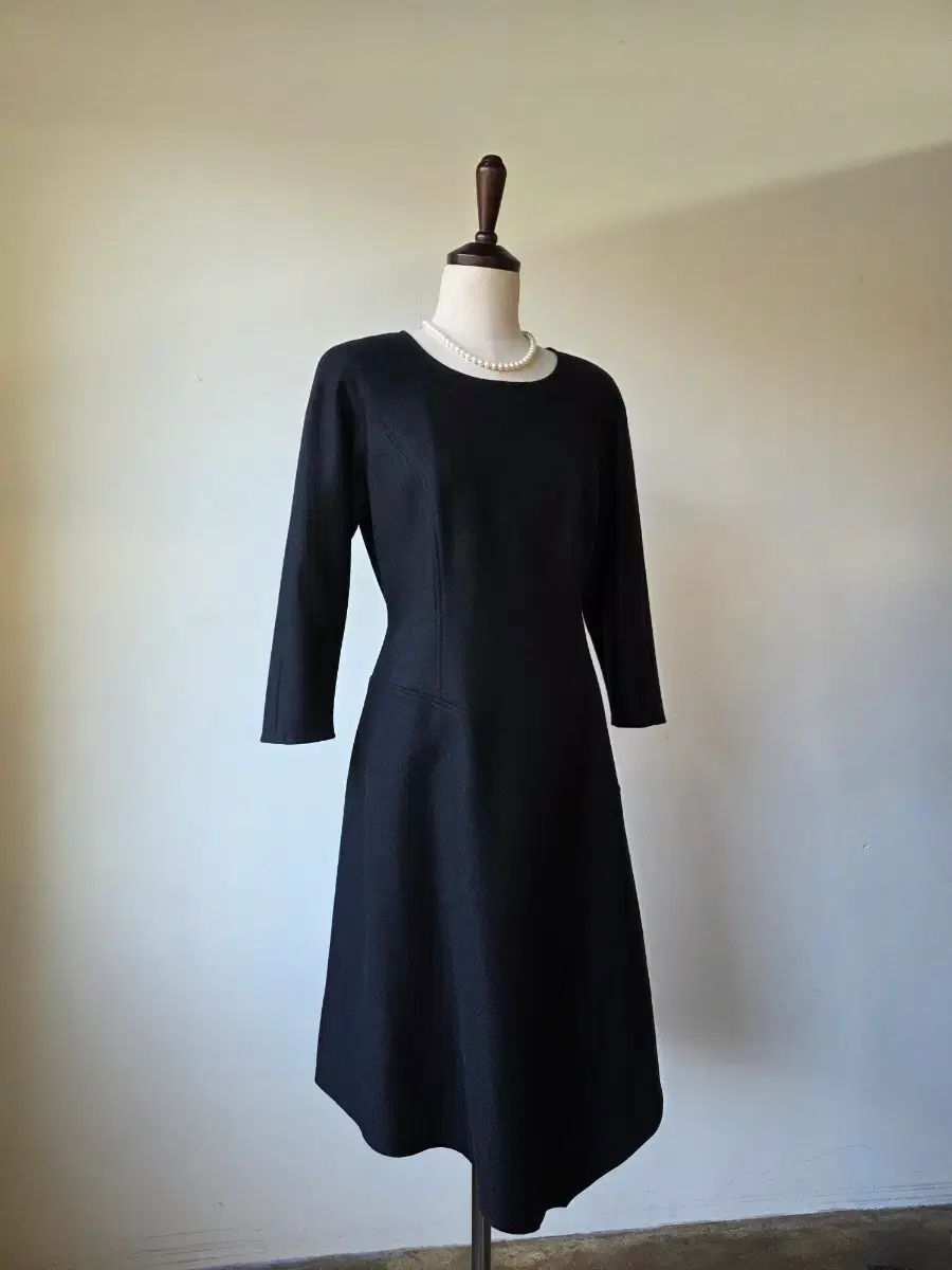 フランス CARVEN カルバン ウール アシンメトリー ONE PIECE 8 9分袖