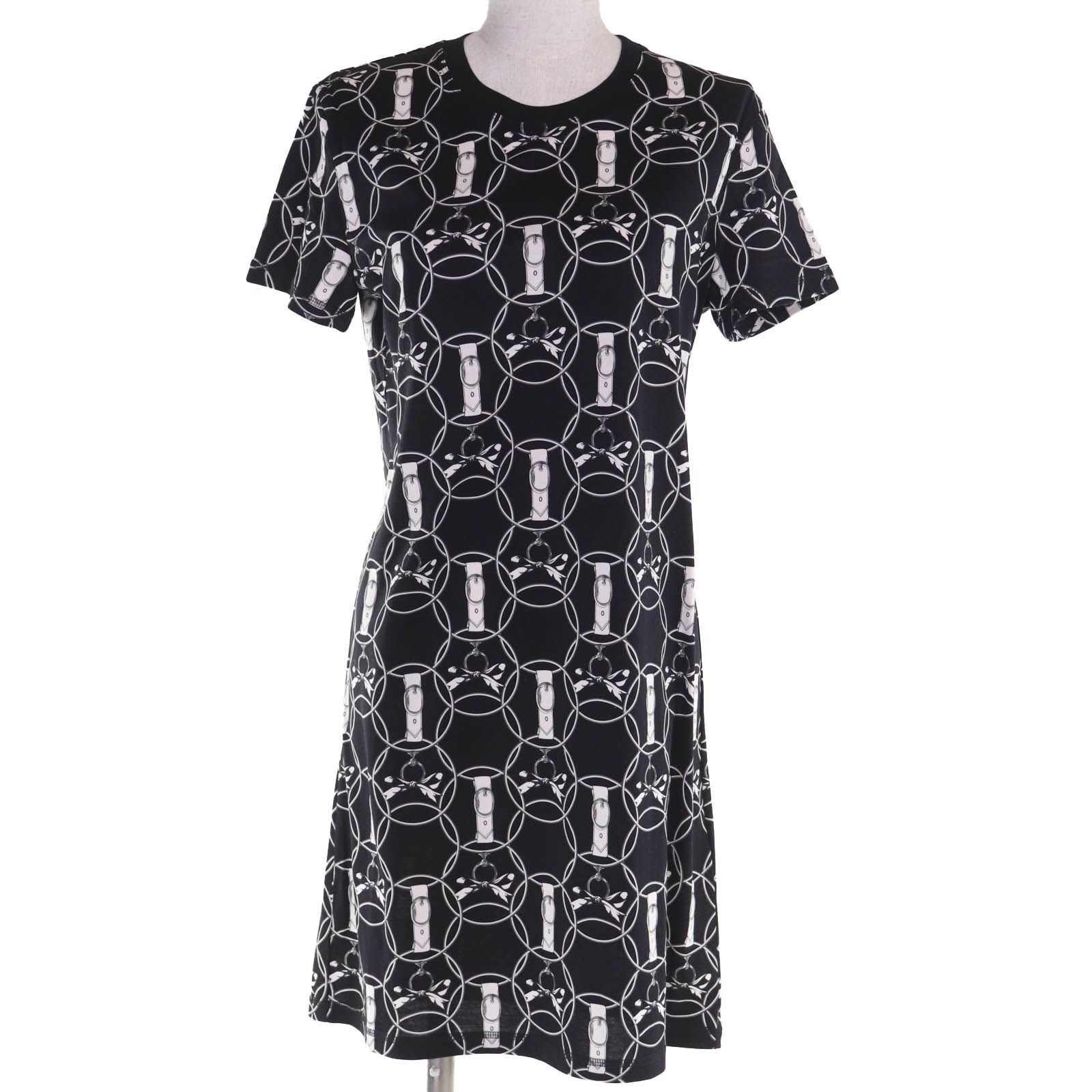 HERMES エルメス 22 AW La Promenade du Matin 朝の散歩 コットン100％ マキシドレス ワンピース ブラック 34 フランス製 レディース