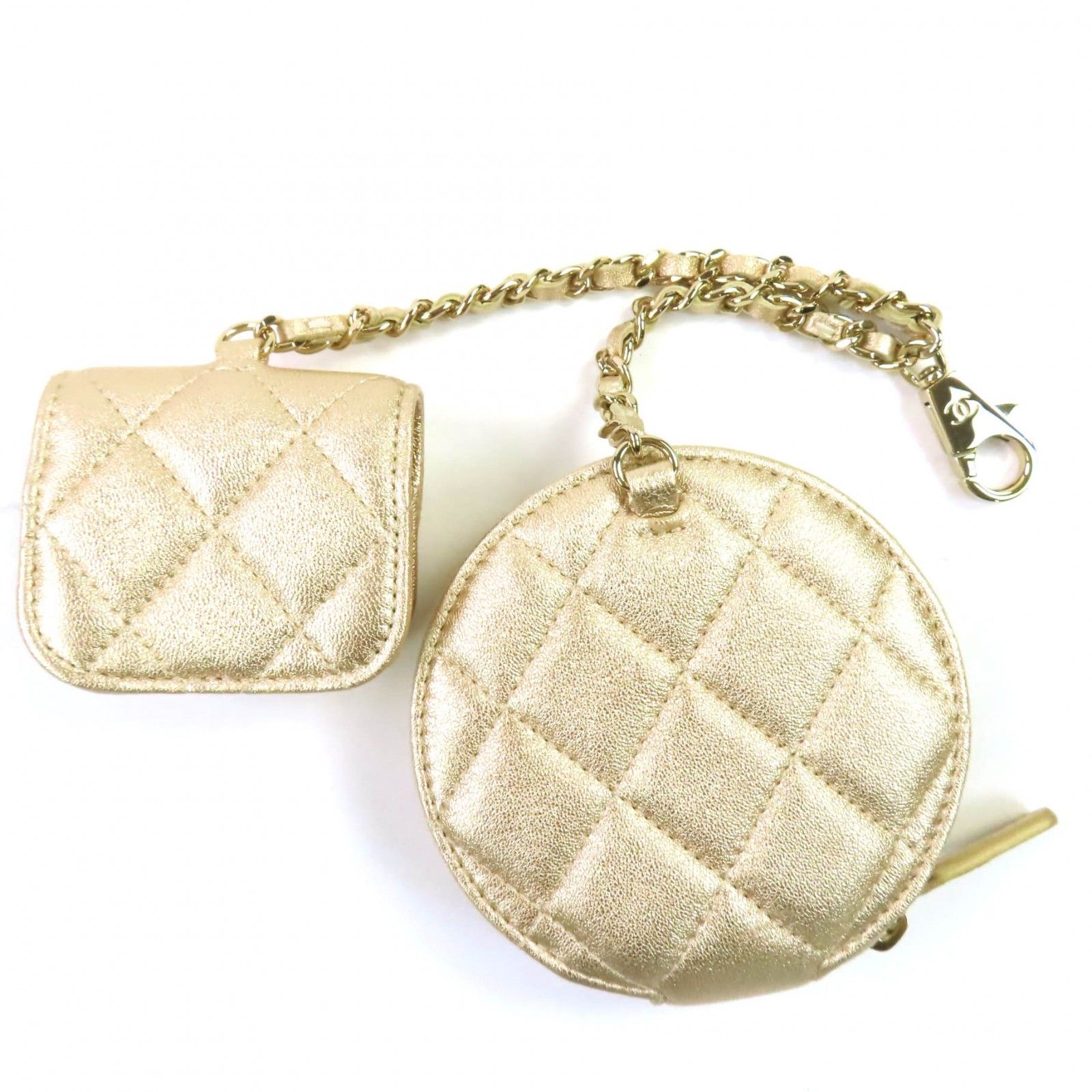 極美品◇CHANEL シャネル ココマーク金具付き マトラッセ ラムスキン