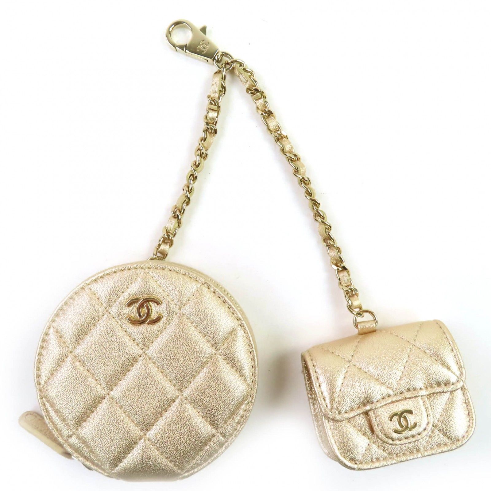 極美品◇CHANEL シャネル ココマーク金具付き マトラッセ ラムスキン