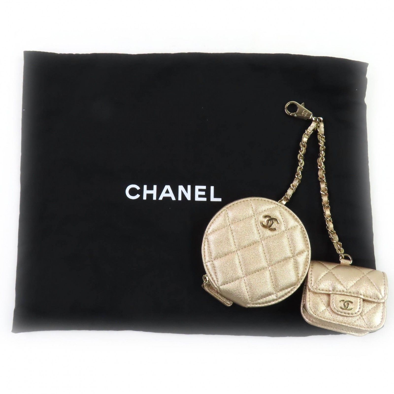 CHANEL　ケース　マトラッセ　ゴールドココマーク 極美品◇CHANEL シャネル ココマーク金具付き マトラッセ ラムスキン