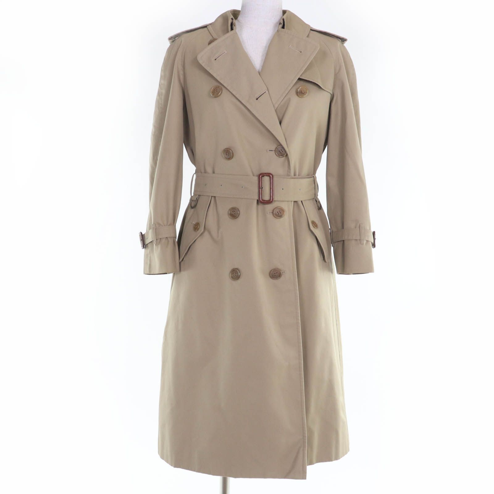 Burberrys バーバリー コットン 裏地ノバチェック柄 ベルト ウールライナー付 トレンチコート ベージュ 7 レディース