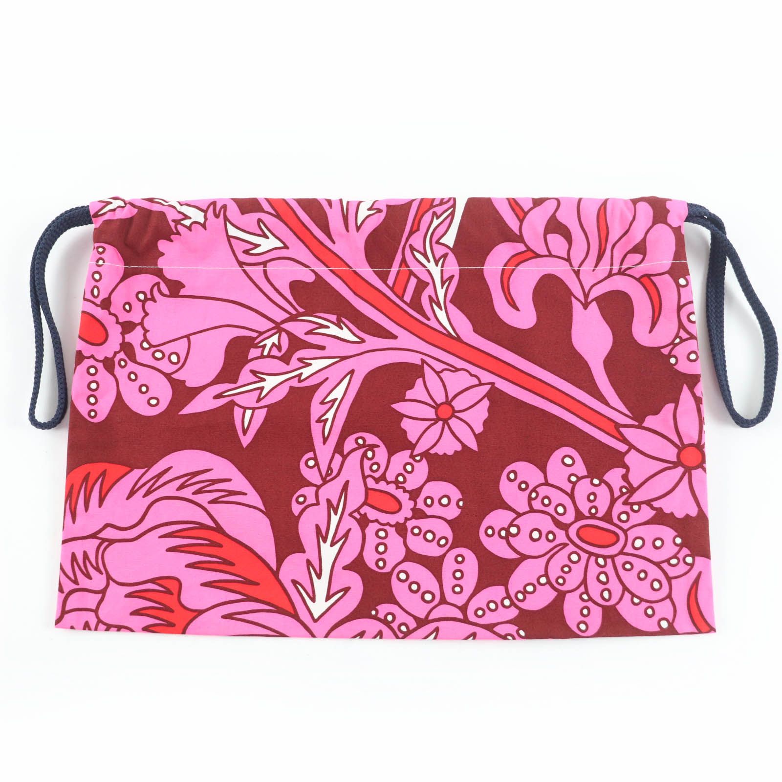 HERMES エルメス petit h プティ アッシュ 巾着 コットン ポーチ ピンク系 き フランス製 レディース