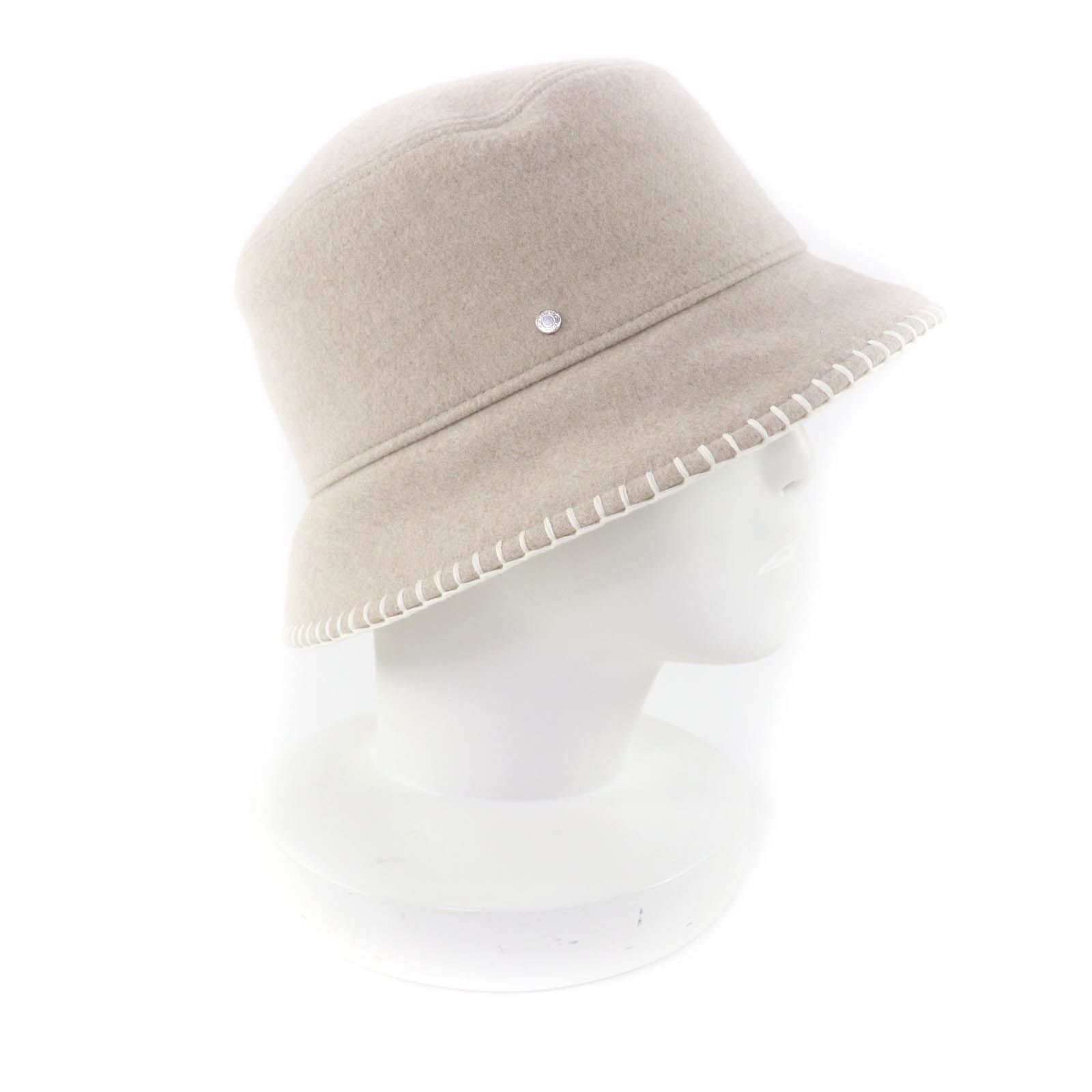 ♥品 HERMES エルメス ハーパー ウール カシミヤ混 コルド|エクリュ セリエ金具付 アヴァロンステッチ ハット 58 イタリア製 レディース