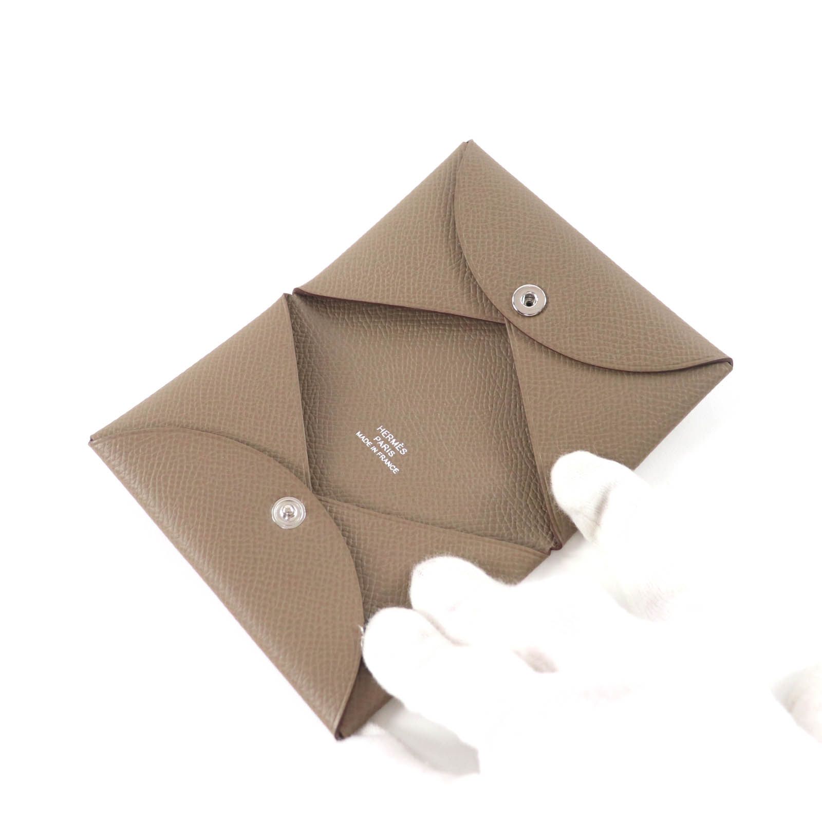 未使用品☆HERMES エルメス カルヴィ エトゥープ ヴォーエプソン