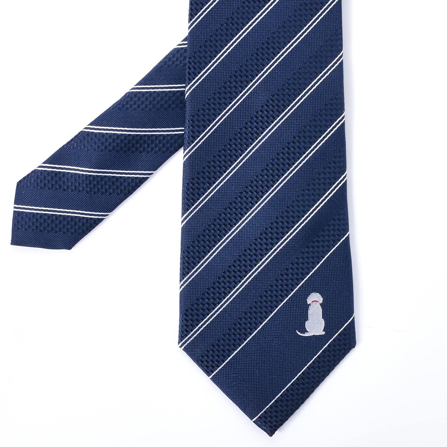 アニマル柄 ネクタイ 犬柄 [Rachel] シルク100％ ジャガード織 犬猫