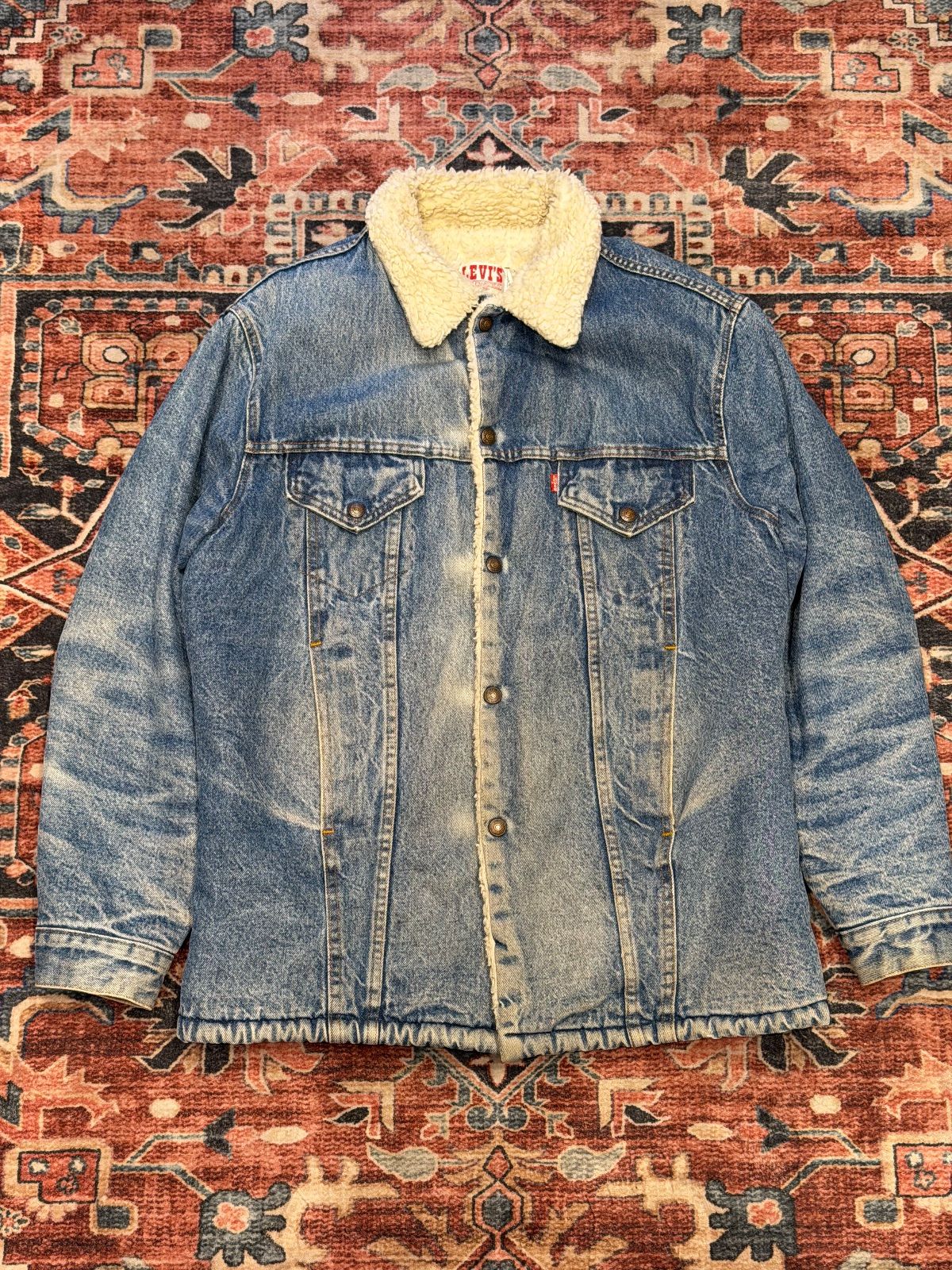 80 s Levi デニム ボアジャケット リーバイス 1985年 製 71605 0216 鬼ヒゲ デニムジャケット 42 R