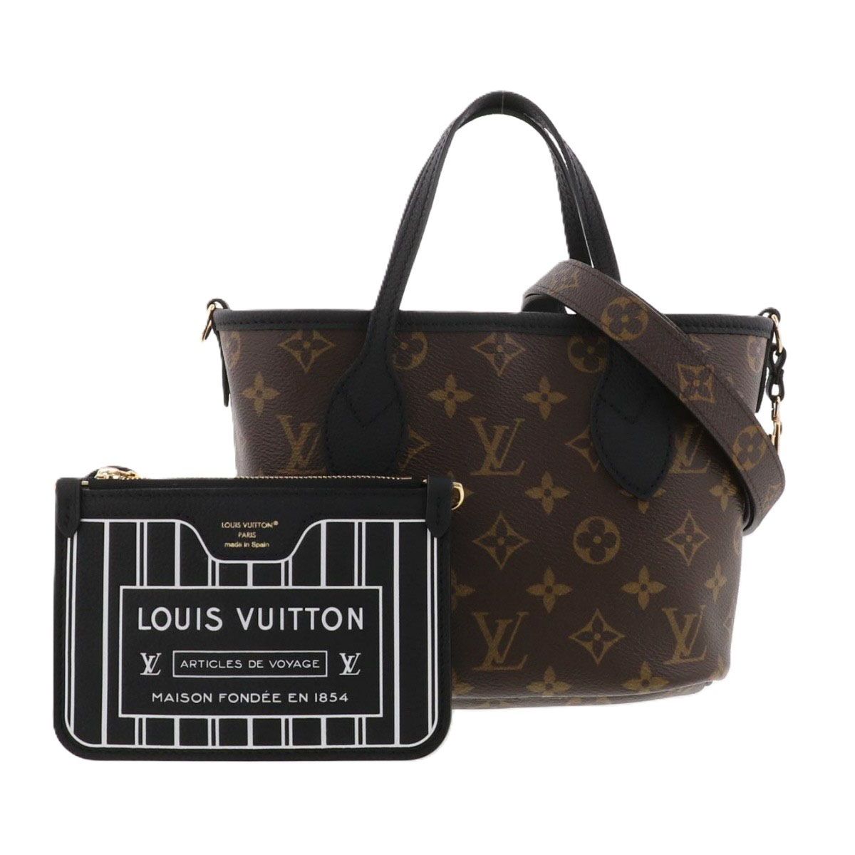 LOUIS VUITTON ルイ ヴィトン モノグラム リバーシブル ネヴァーフル インサイド アウト BB トートバッグ M 12099 レディース ブラウン ブラック