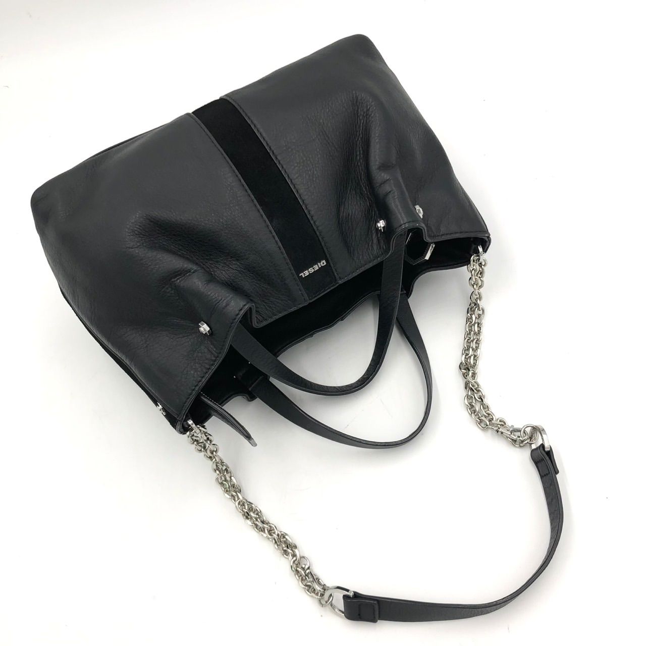 美品】ディーゼル DIESEL 2way トートバッグ ショルダーバッグ 黒 