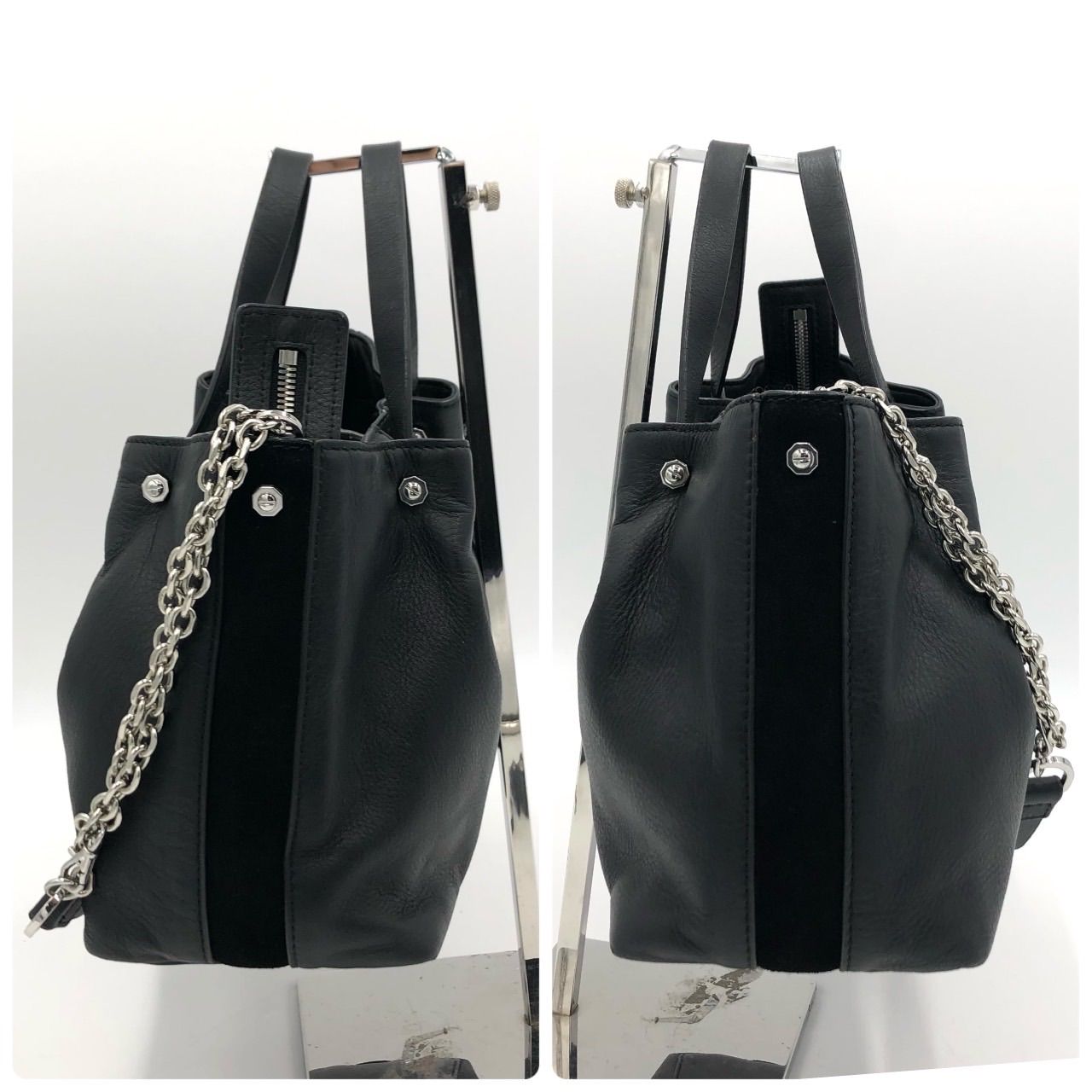 極美品　ディーゼル　レザー　トートバッグ　2way ハンドバッグ　黒 美品】ディーゼル DIESEL 2way トートバッグ ショルダーバッグ 黒