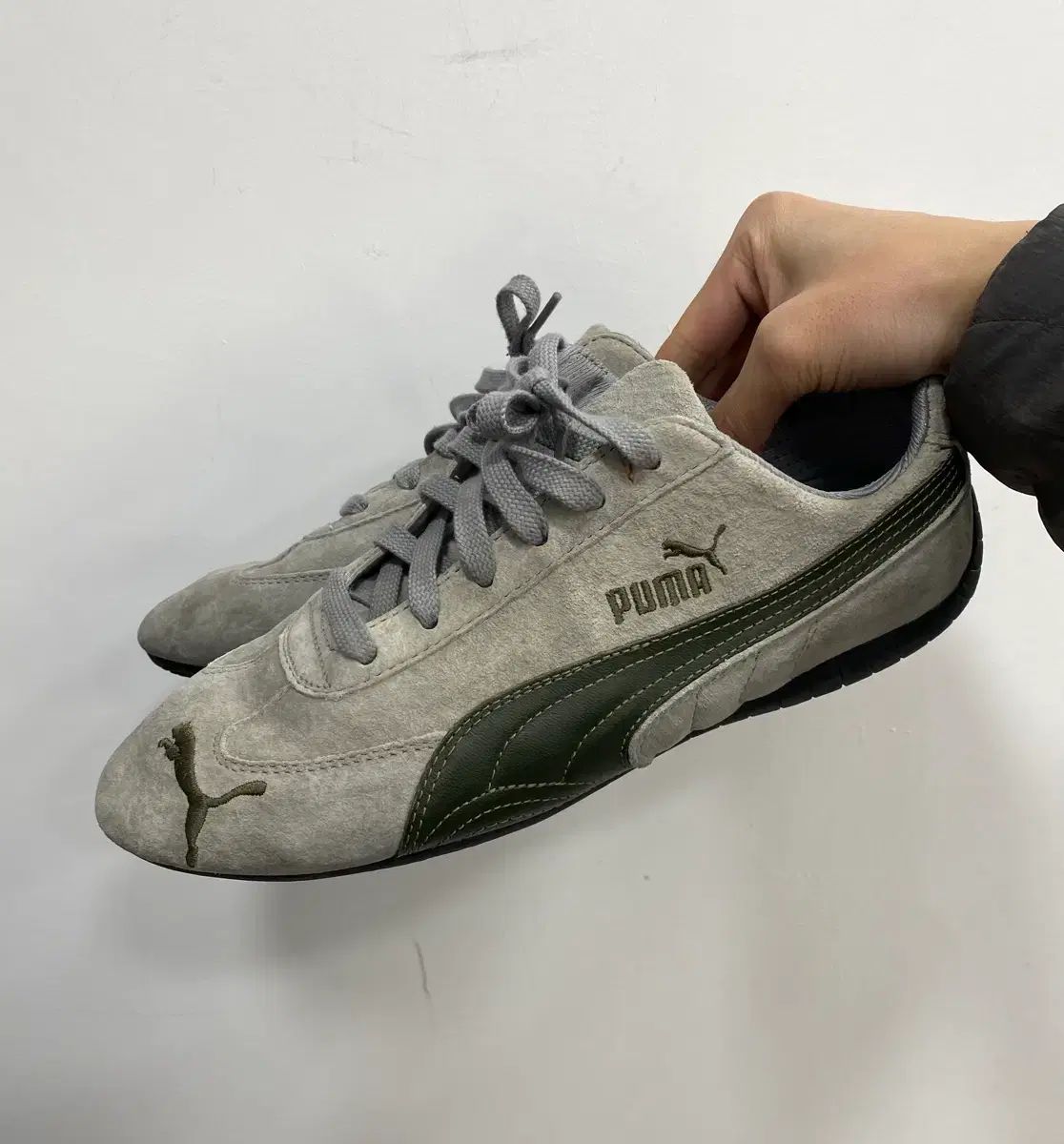 255 260 オススメ 唯一実物 ヴィンテージ PUMA プーマ スピードキャット グレー カーキ