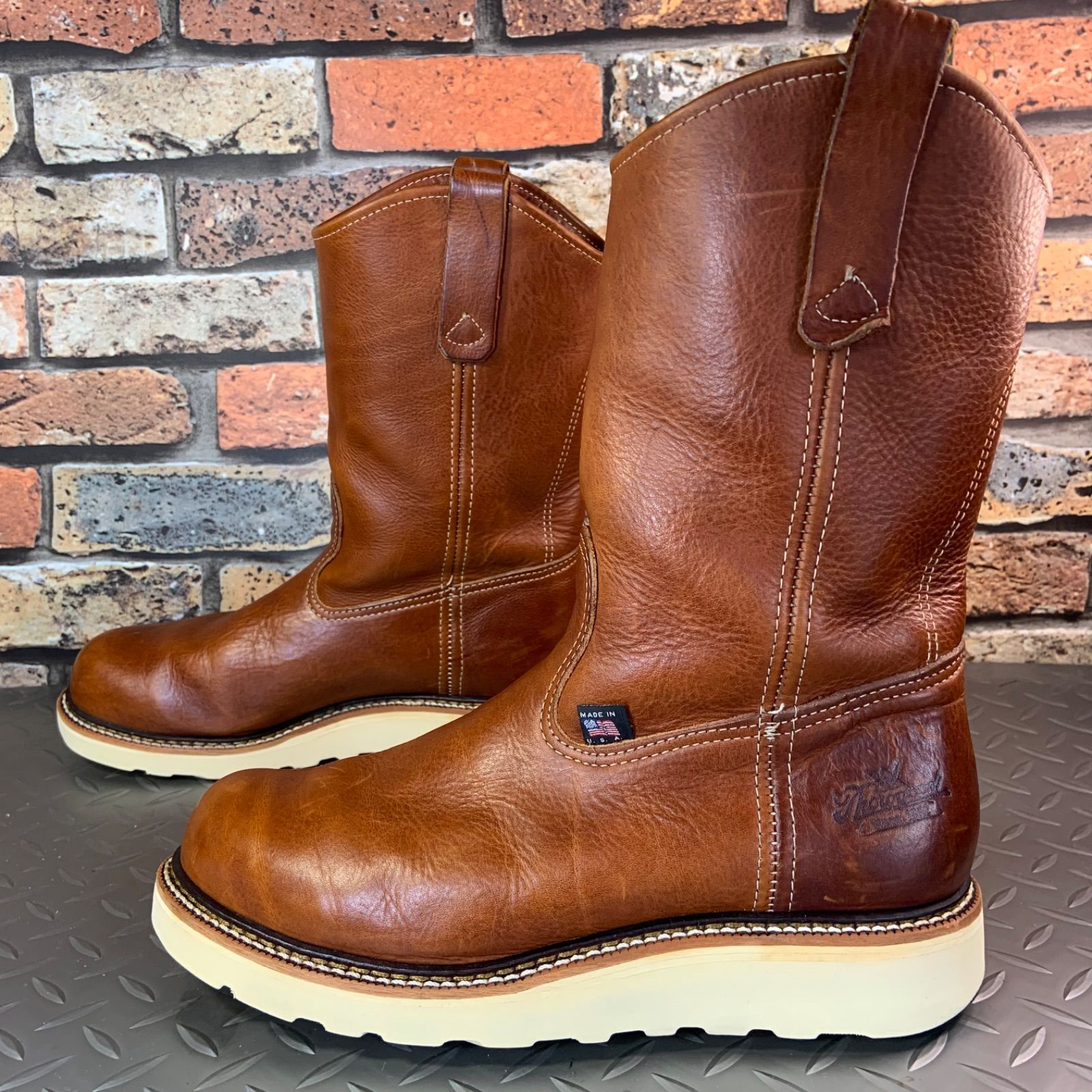  Thorogood ペコスブーツ 814-4208 US 7.5 EE JP 25.5㎝ ソログッド アメリカ製 25 L 22-THRO ワークブーツ ブーツ 革靴