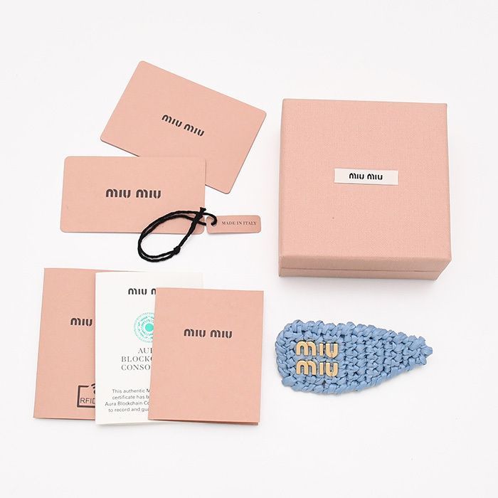 MIU MIU ミュウミュウ ヘアアクセサリー クリップ アクセ ウーブン